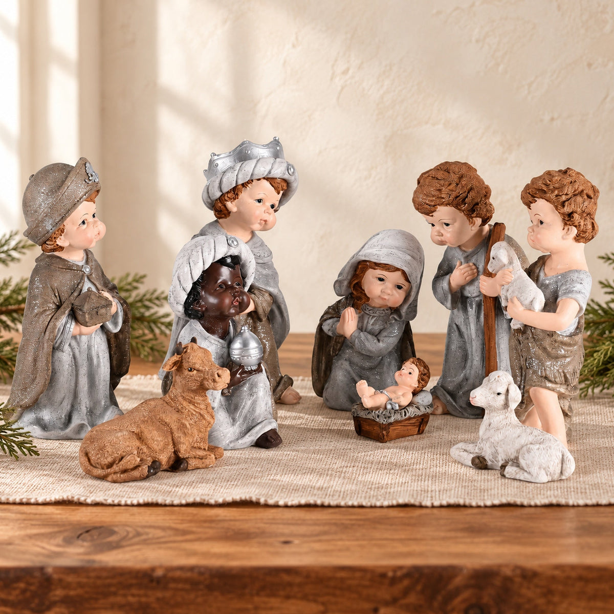 Nativity Set: Shepherd & Wise Men — Psalm & Cedar