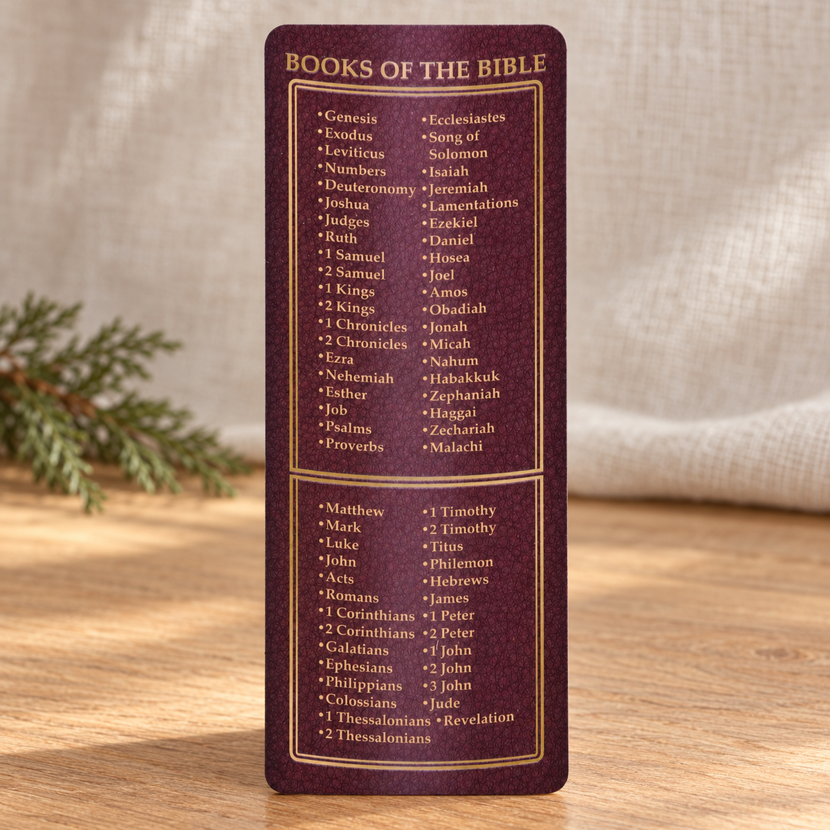 Bookmark: Books of the Bible Bookcard — Psalm & Cedar editorial product image