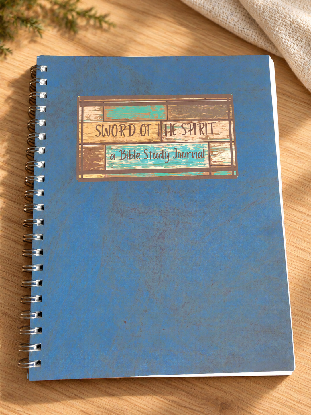 Bible Study Journal: Sword of the Spirit — Brick & Blue — Psalm & Cedar editorial product image
