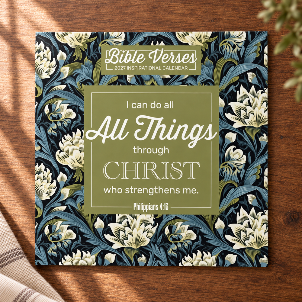 2027 Scripture & Floral Wall Calendar — 12 × 12 Inches
