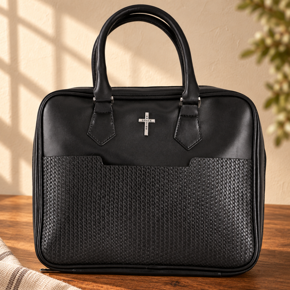 Amazing Grace Bible Cover — Black, XX-Large