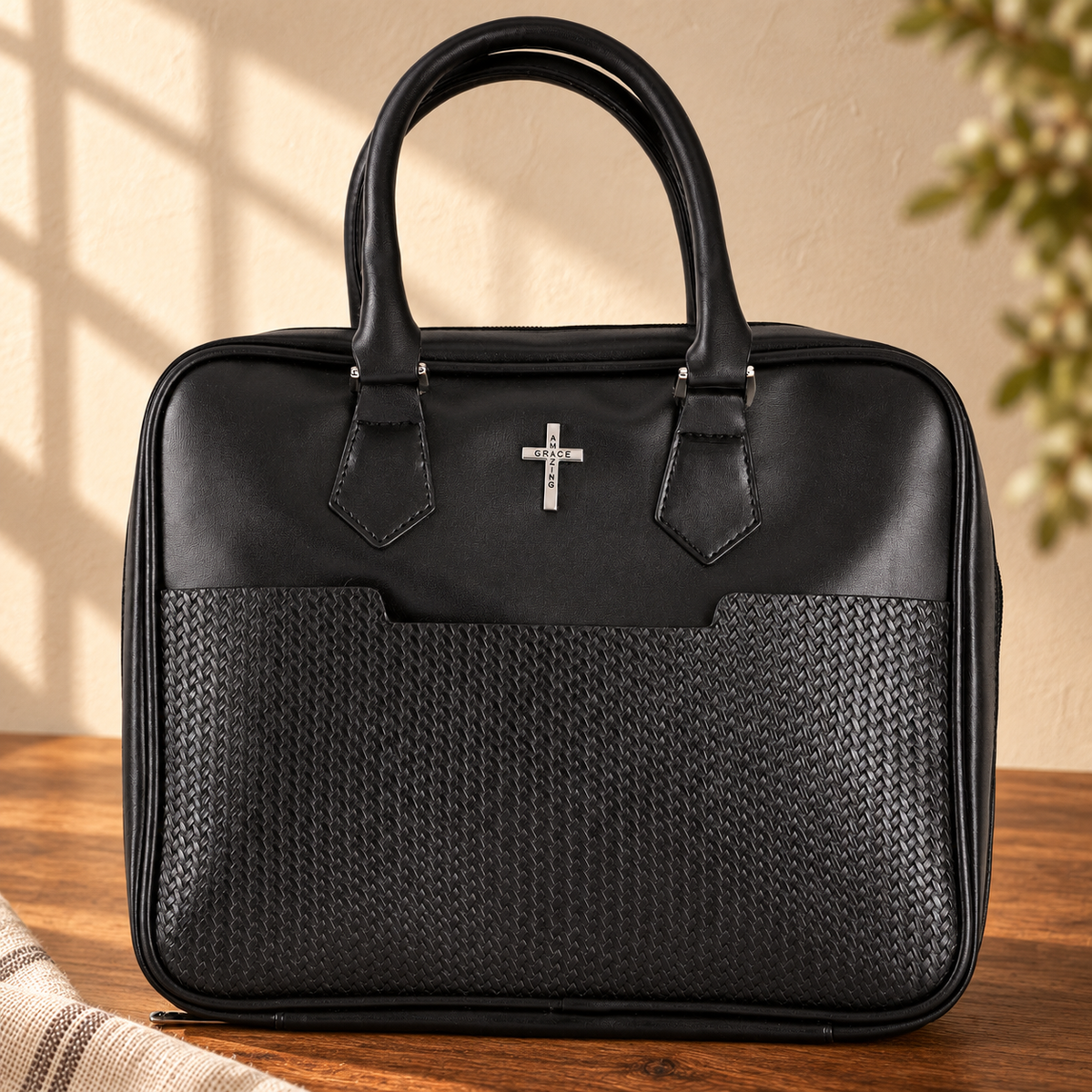 Amazing Grace Bible Cover — Black, XX-Large
