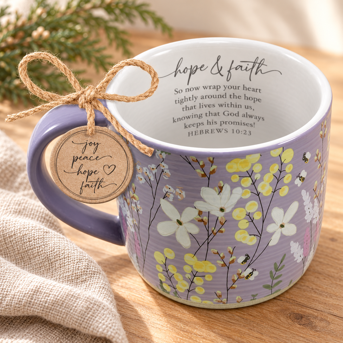 Mug: Spring Garden Hope — Ceramic, 18 oz — Psalm & Cedar editorial product image