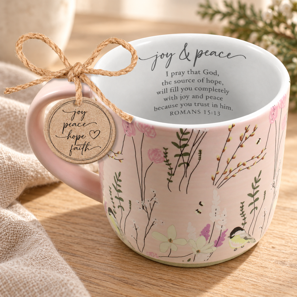 Mug: Spring Garden Joy Peace — Psalm & Cedar editorial product image