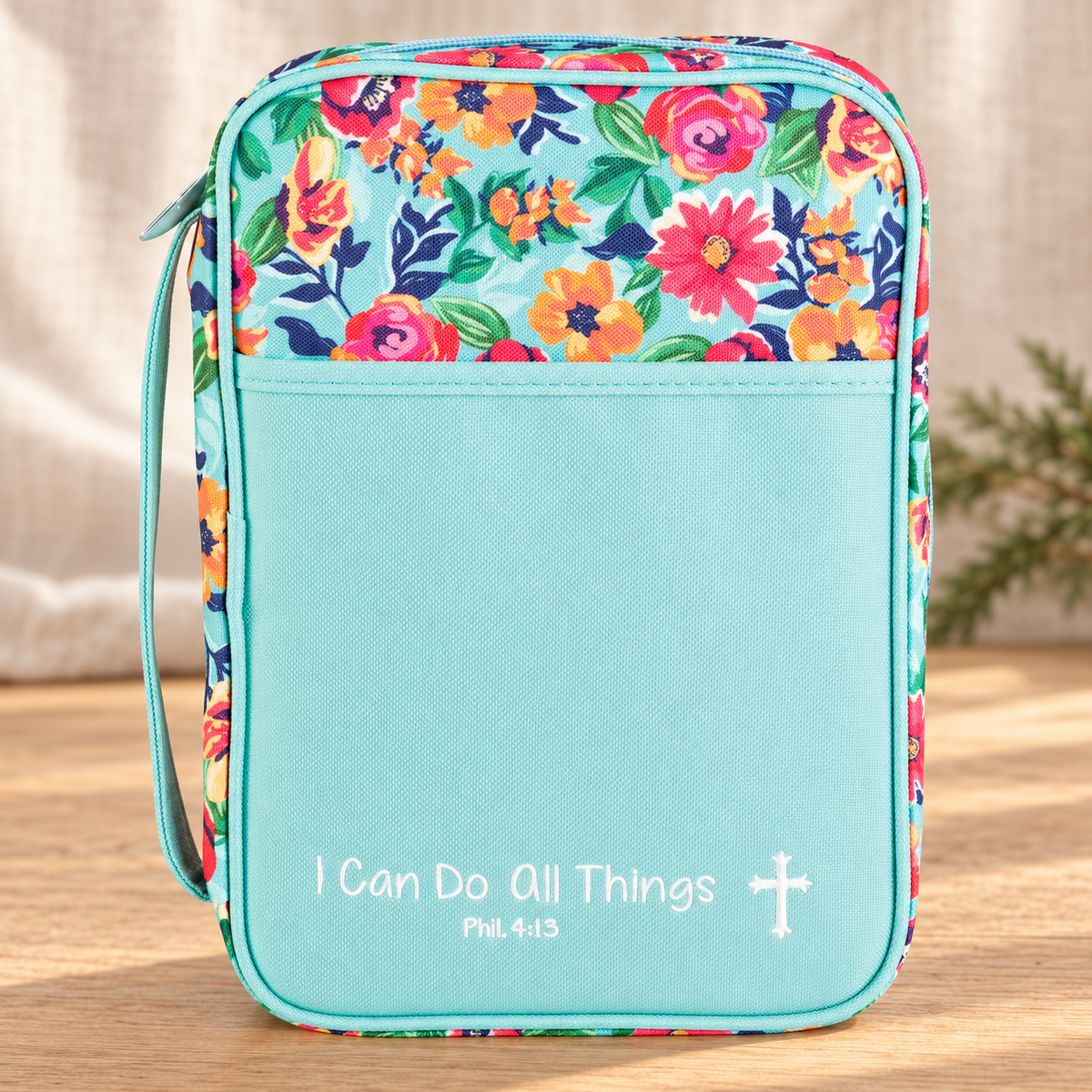 Bible Cover: I Can Do All — Floral — Psalm & Cedar editorial product image