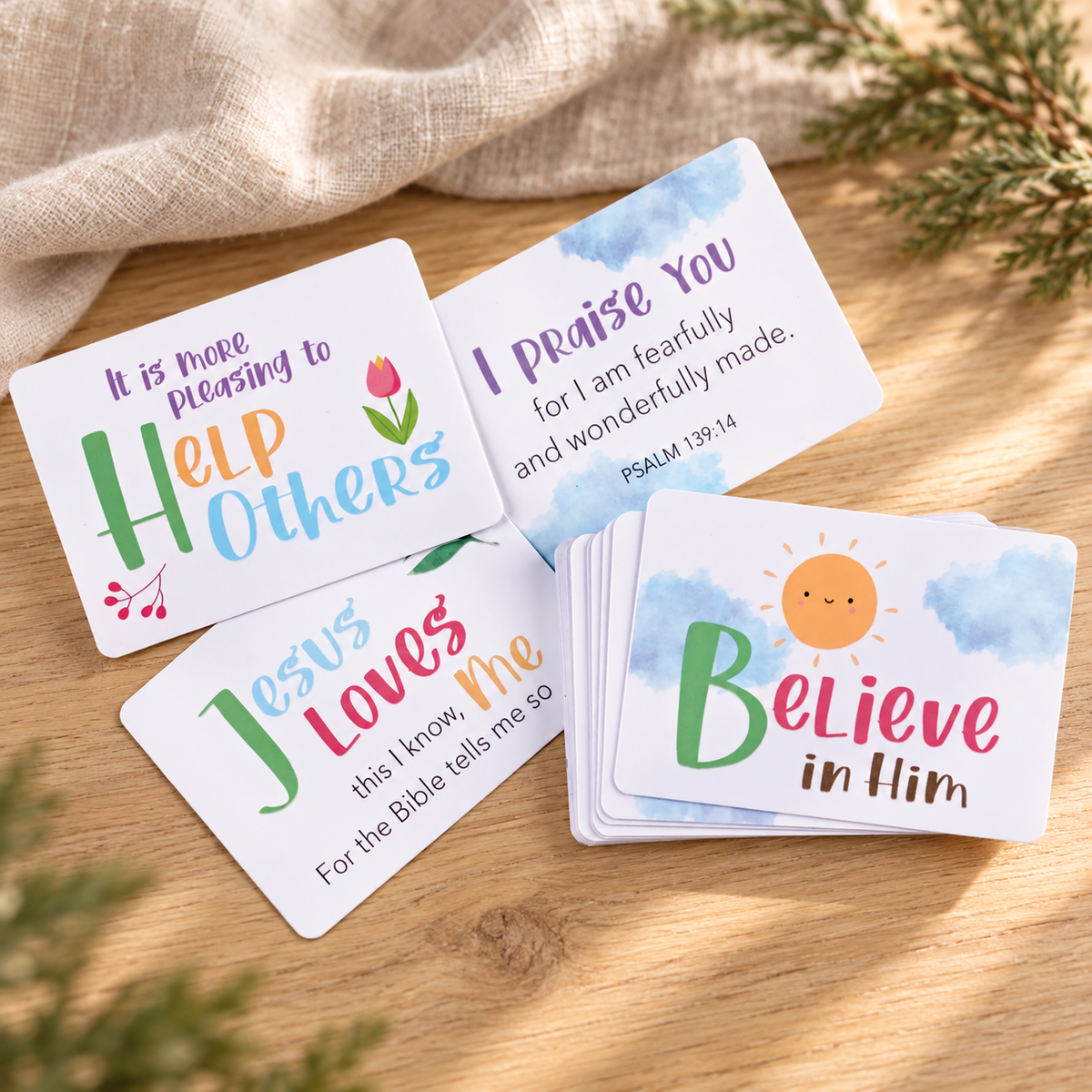 Flashcard Set A-Z With Bible Verses — Psalm & Cedar editorial product image