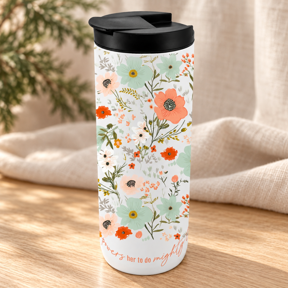 Tumbler: Faith In God Floral — Psalm & Cedar editorial product image
