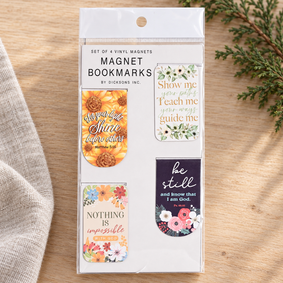 Magnetic Bookmarks: Inspirational Vinyl — Set of 4 — Psalm & Cedar editorial product image