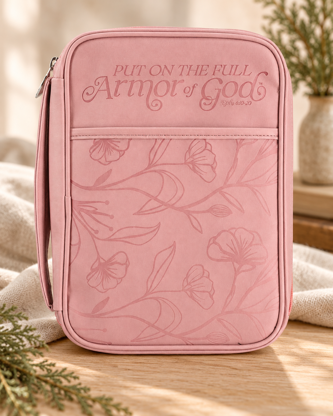 Bible Cover Put On The Full Armor Large — Psalm & Cedar editorial product image