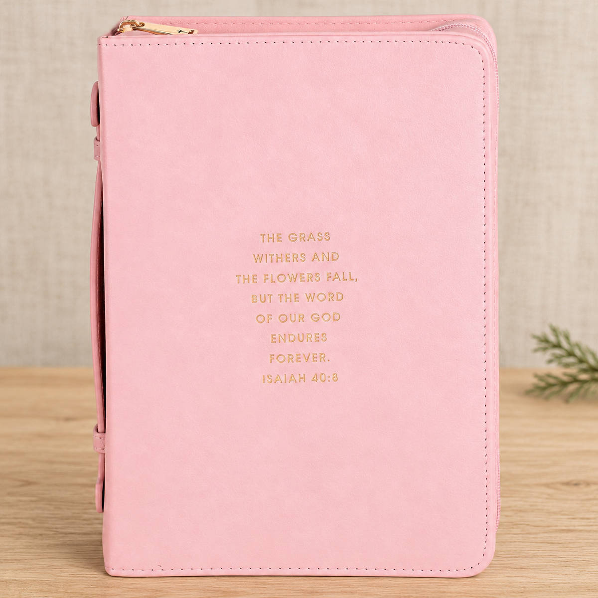 Bible Cover: The Grass Withers — Pink, Extra Large — Psalm & Cedar editorial product image