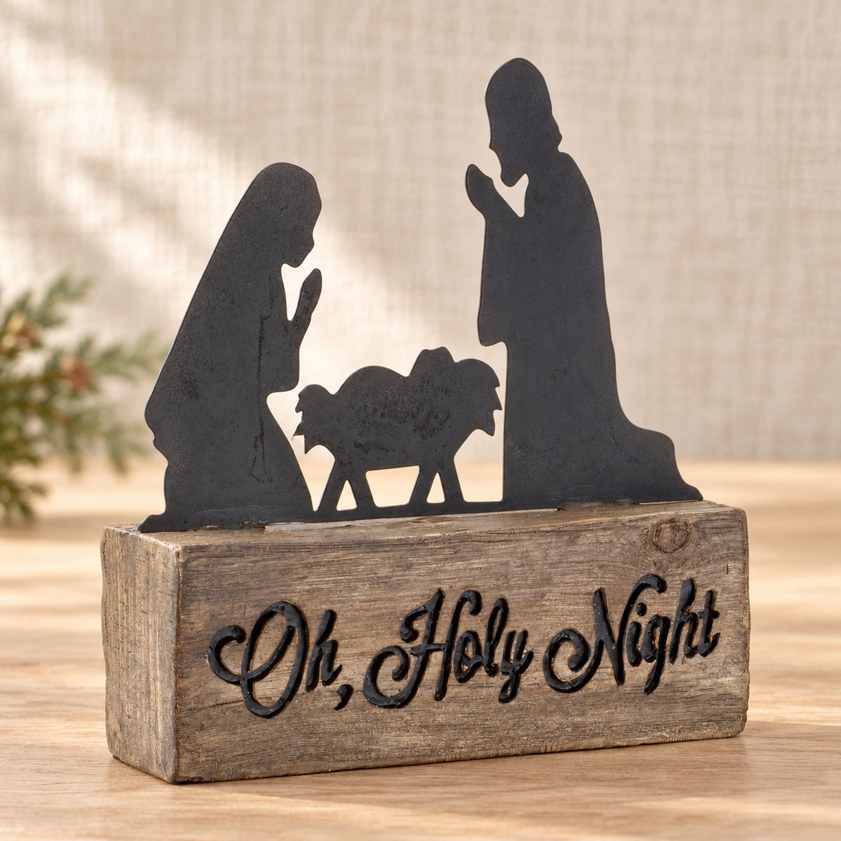 Holy Family Sentiment Block: Oh, Holy Night — Psalm & Cedar editorial product image