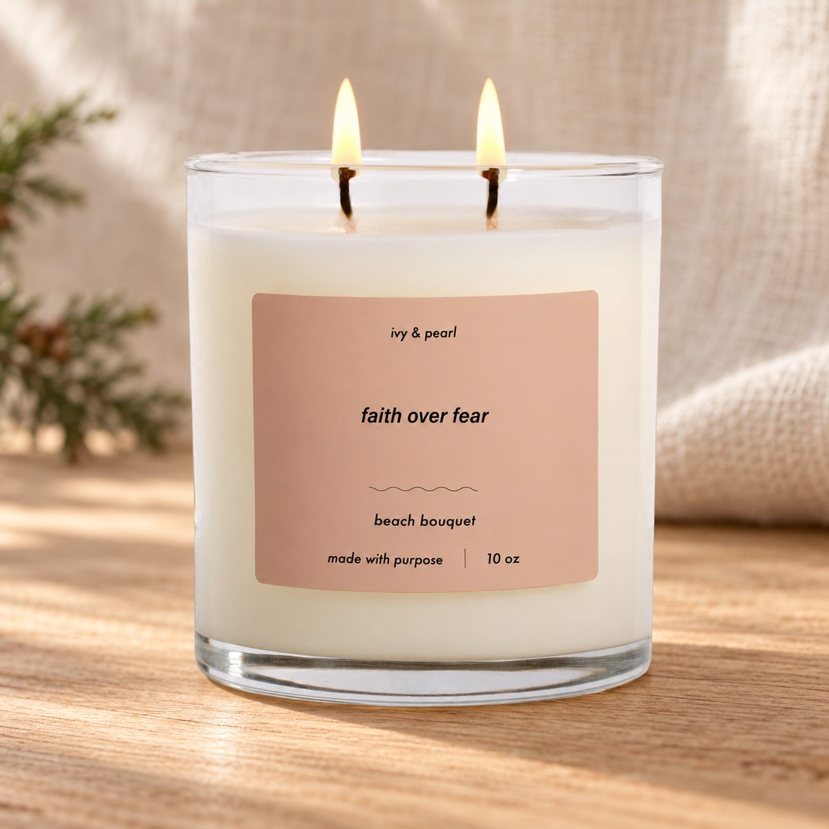 Candle: Faith Over Fear — Psalm & Cedar editorial product image