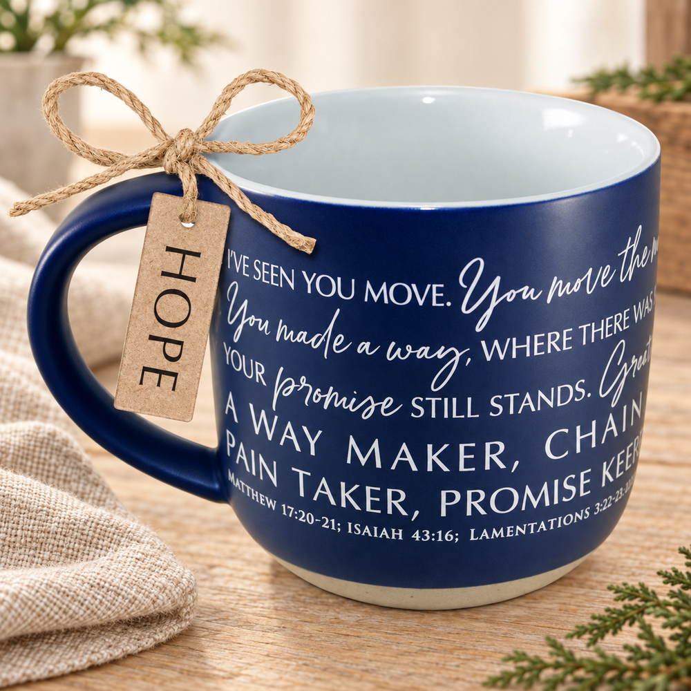 Ceramic Mug: Mountain Mover — Navy, 19 oz — Psalm & Cedar editorial product image
