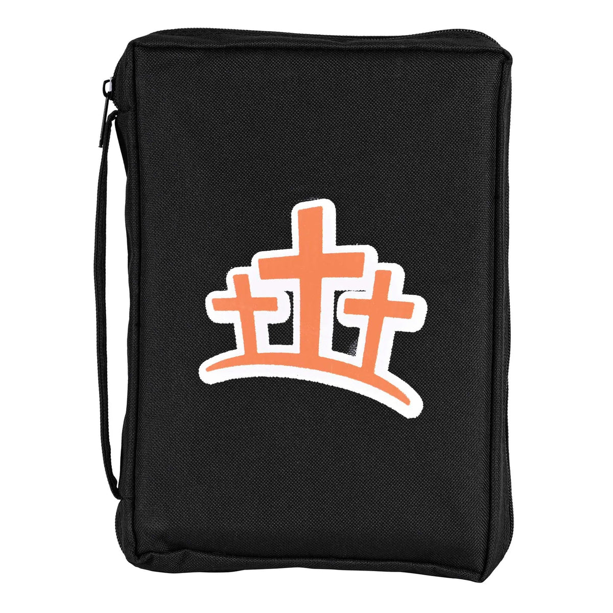 Bible Cover: Orange Crosses — Black, Medium — supplier product image