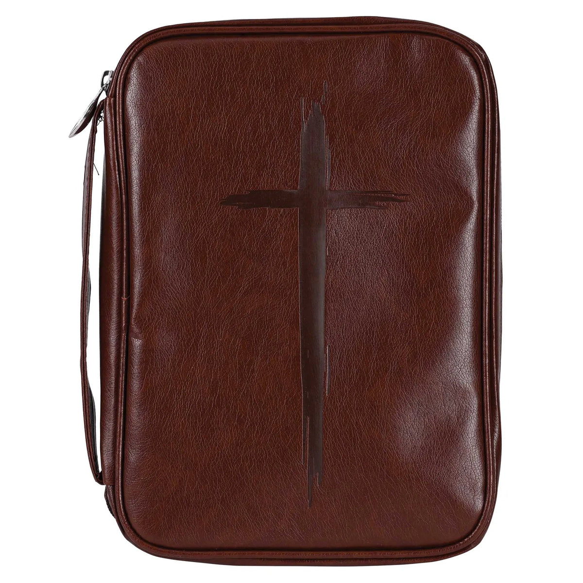 Bible Cover: Rugged Cross — Brown, Large — supplier product image