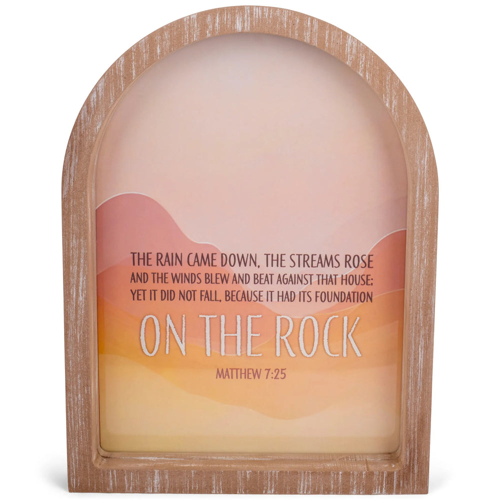 Framed Wall Art: On the Rock — Matthew 7:25, 11 × 15 Inches — supplier product image