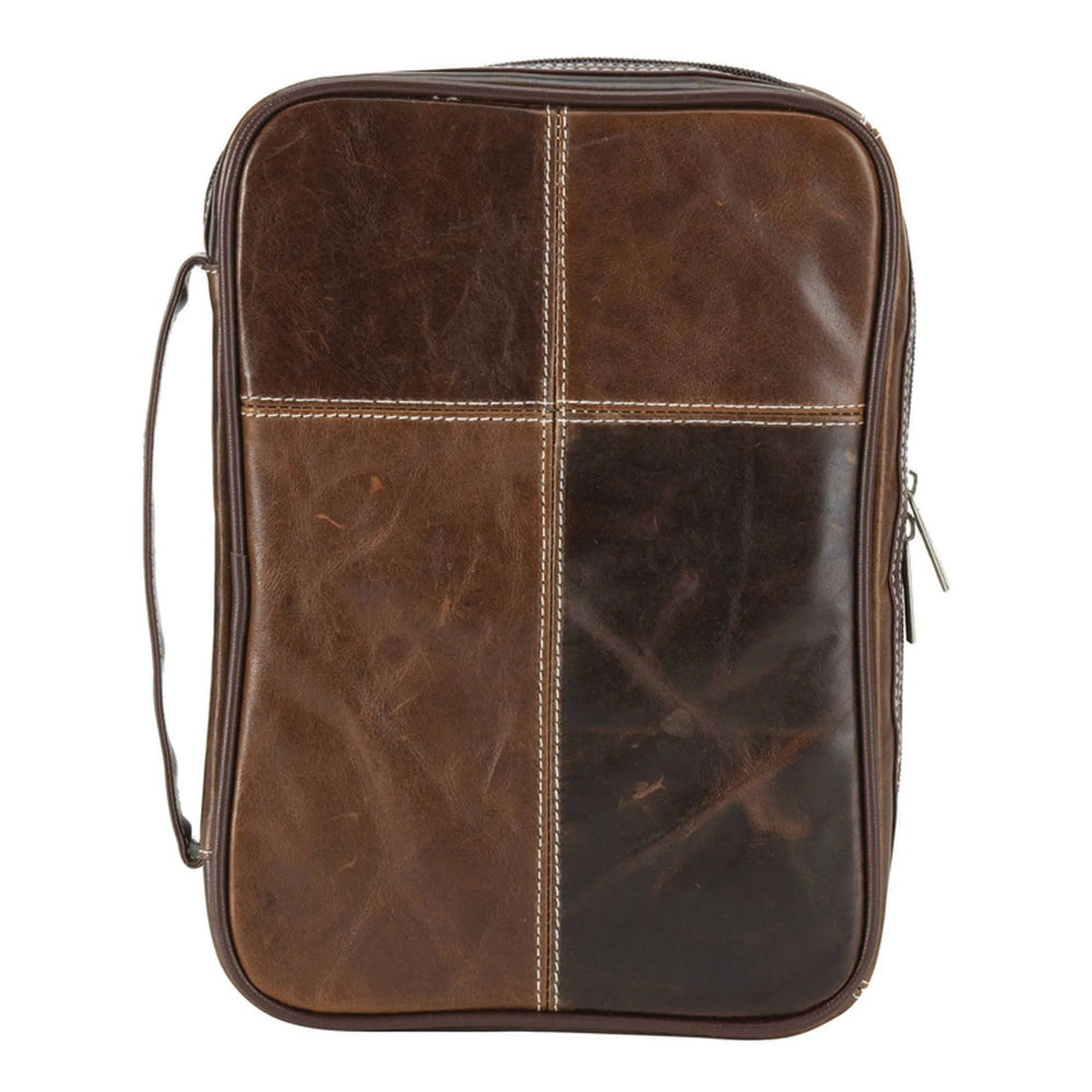 Bible Cover: Cross-Stitched Leather — supplier product image