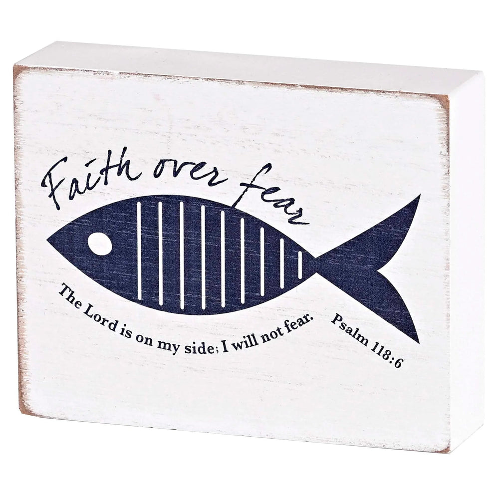 Tabletop Plaque: Faith Over Fear Fish — supplier product image