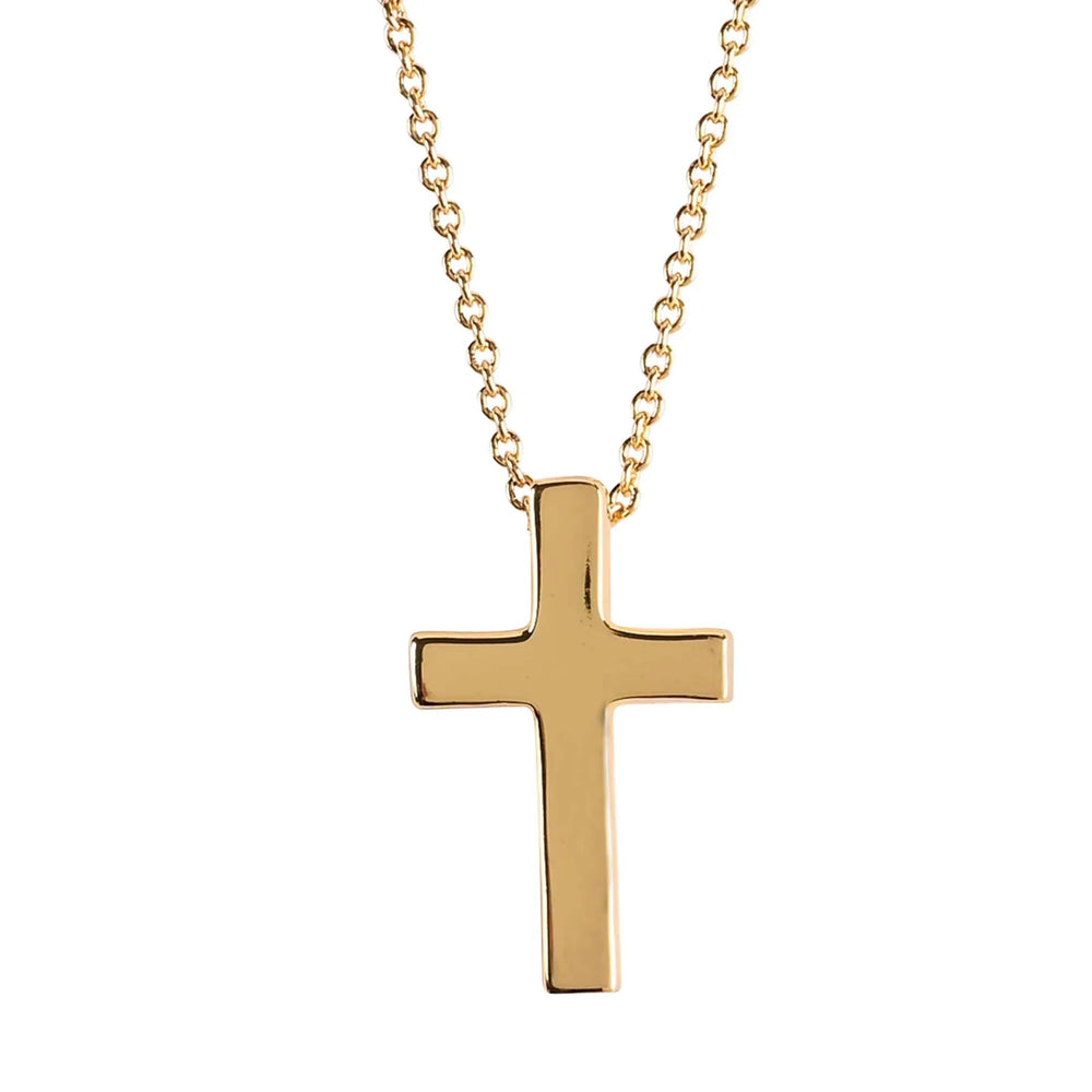 Necklace: Box Cross — Gold-Plated, 18-Inch Chain — supplier product image
