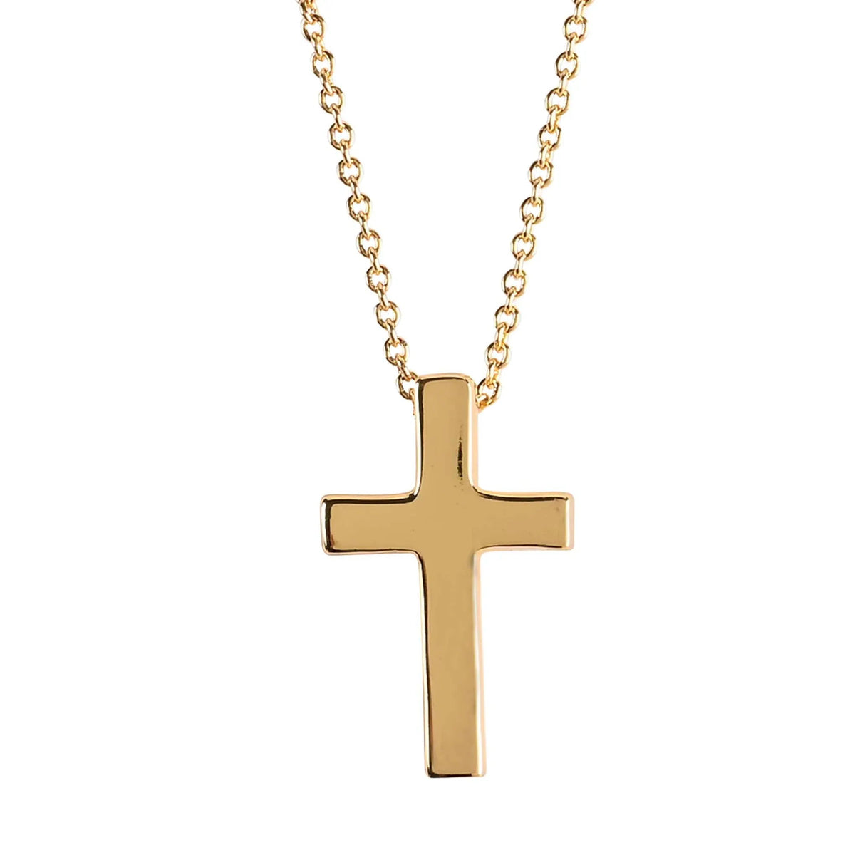 Necklace: Box Cross — Gold-Plated, 18-Inch Chain — supplier product image