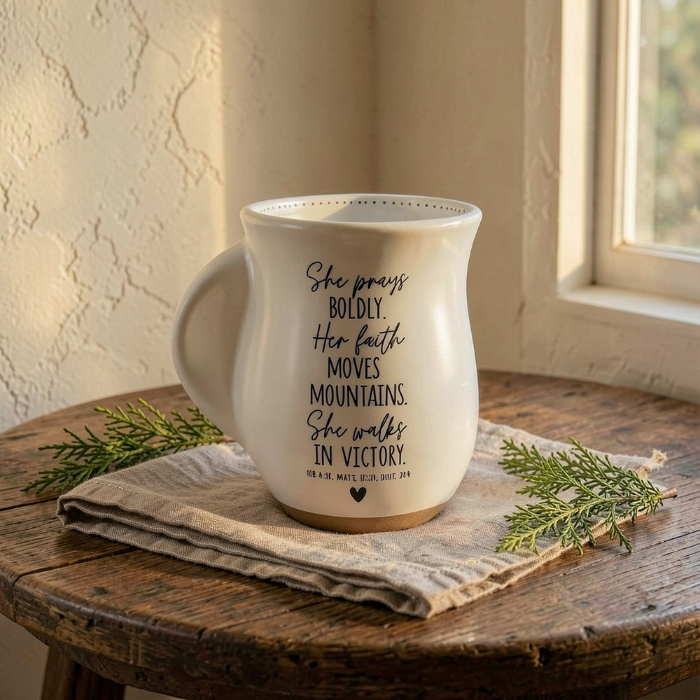 Handwarmer Mug She Prays Boldly — P&C Studio 00b7f53f-b7c9-44ab-a959-85f7b79a8132 — 1/3
