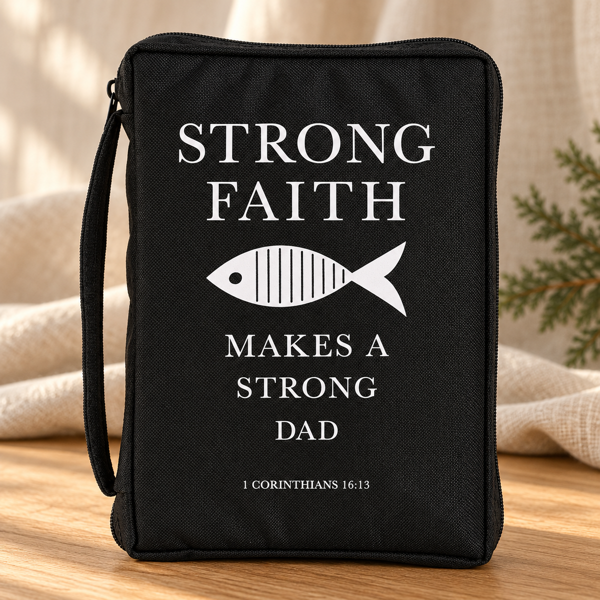 Bible Case Strong Faith Dad — Psalm & Cedar editorial product image