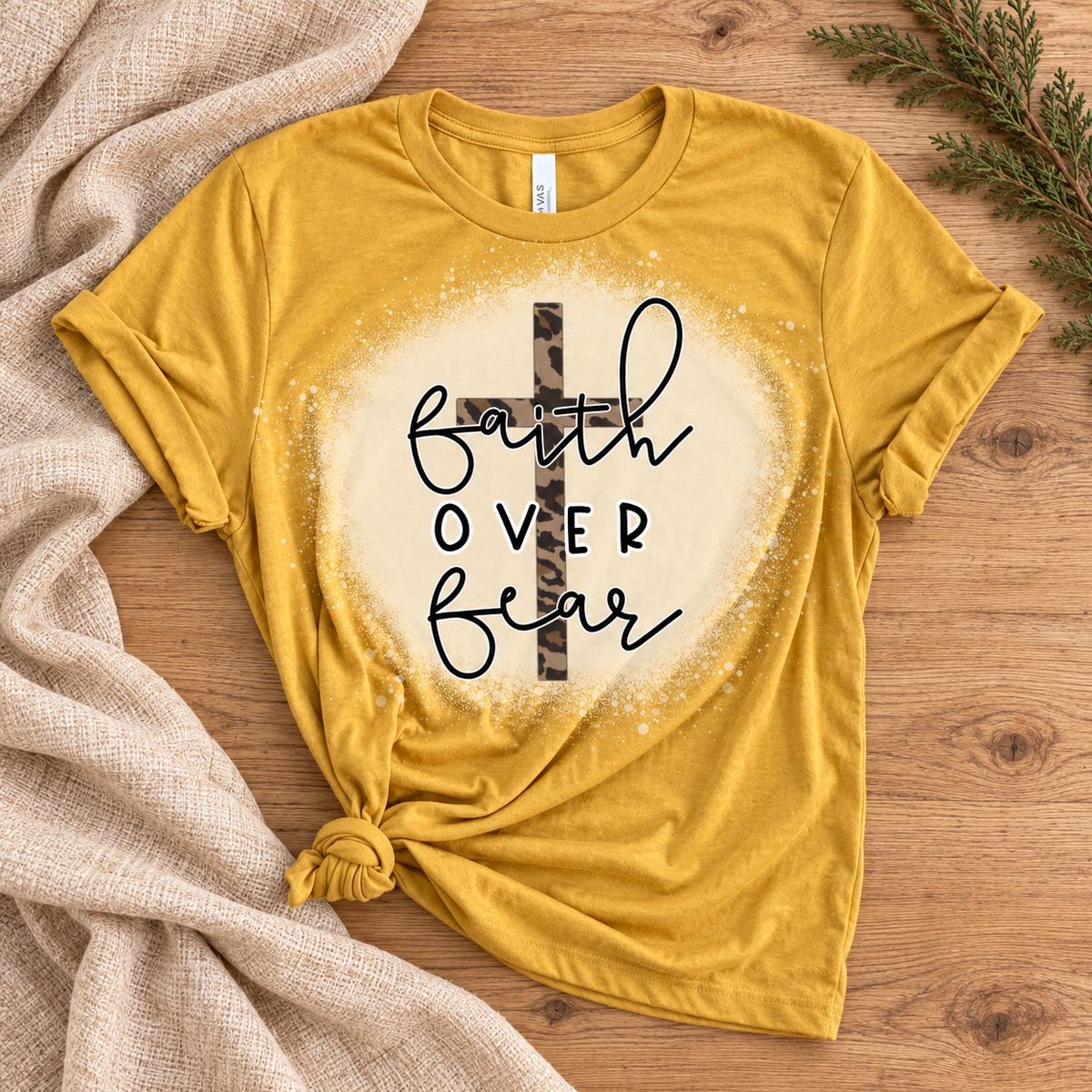 Shirt: Faith Over Fear — Psalm & Cedar editorial product image