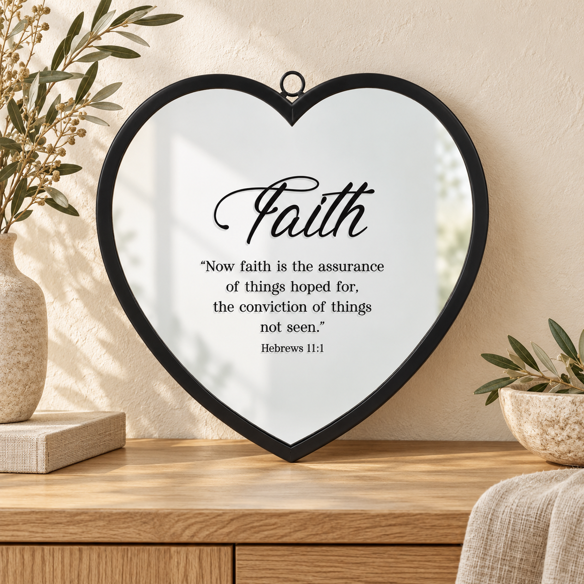 Heart Mirror: Faith — Hebrews 11:1, Large — Psalm & Cedar editorial product image