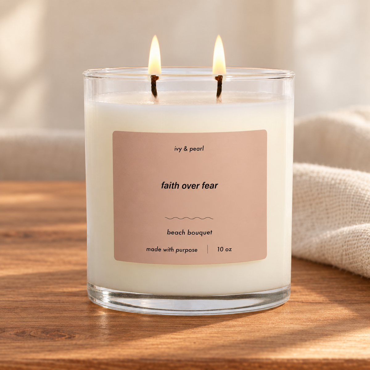 Faith Over Fear two-wick candle