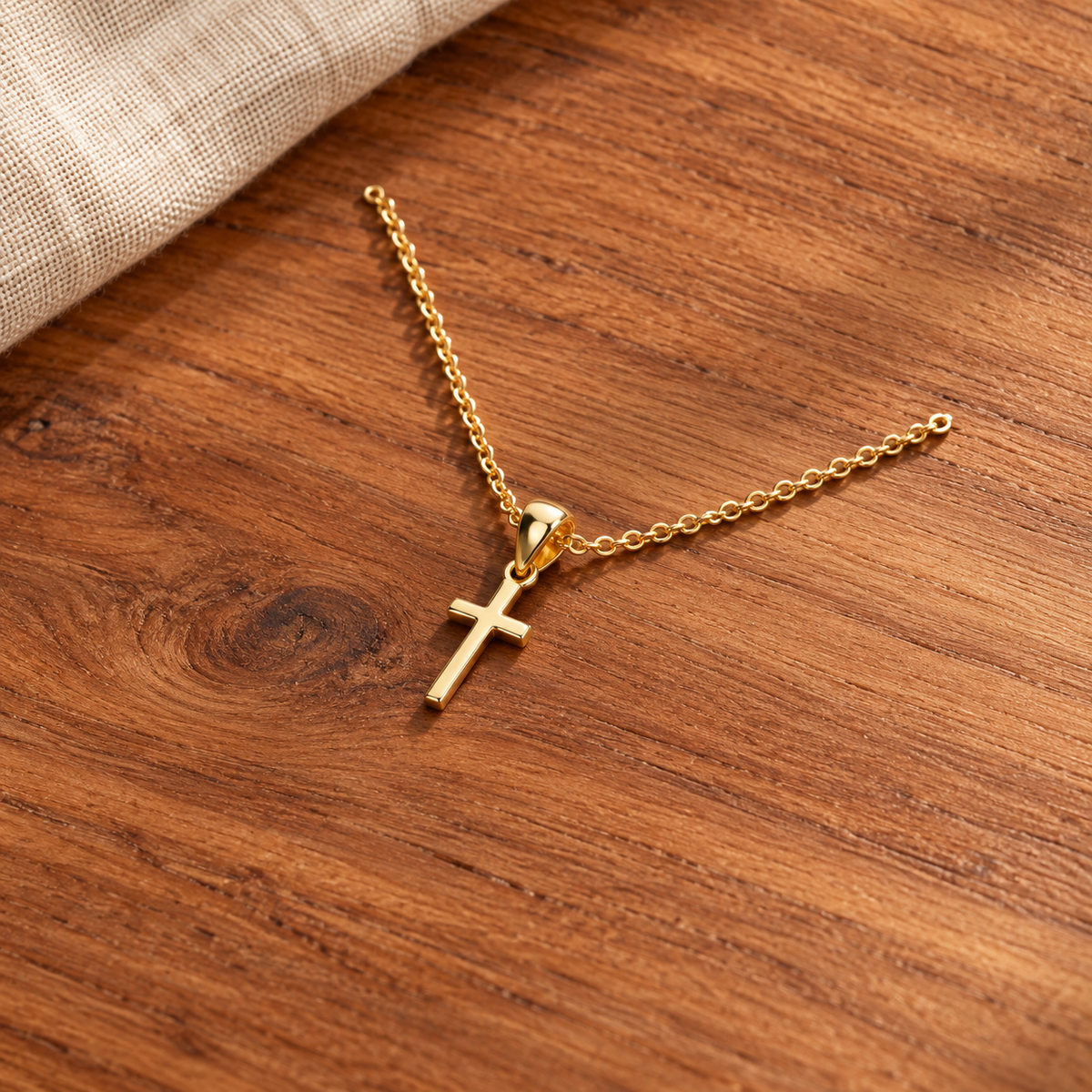 Decorative Cross: Mini Box Cross, Gold Plated