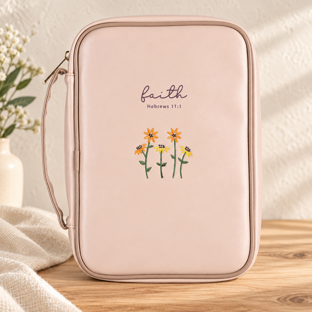 Faith Hebrews 11:1 Bible cover, front view — Psalm & Cedar