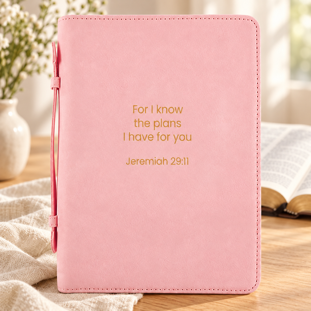 Psalm & Cedar | His Plans Pink Extra Large Bible Cover