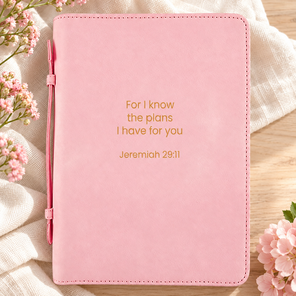 Psalm & Cedar | His Plans Pink Extra Large Bible Cover