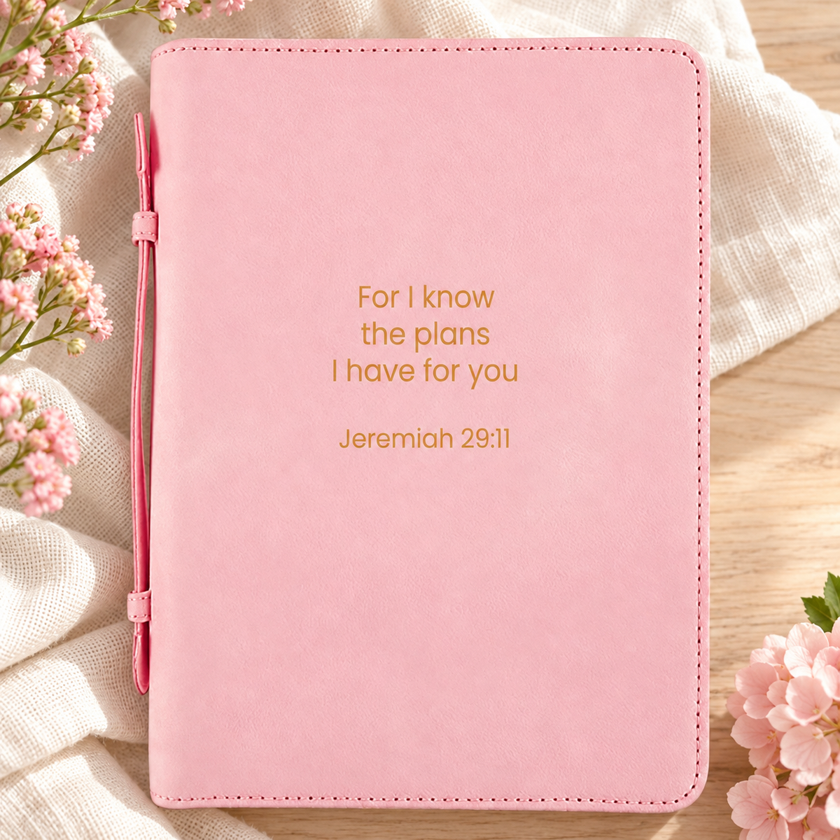 Psalm & Cedar | His Plans Pink Extra Large Bible Cover