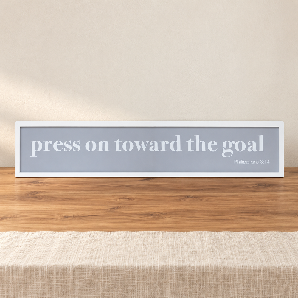 Psalm & Cedar Wall Plaque — Press On Toward the Goal