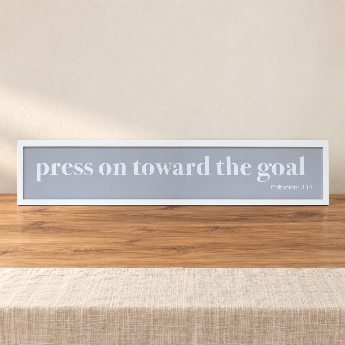 Psalm & Cedar Wall Plaque — Press On Toward the Goal