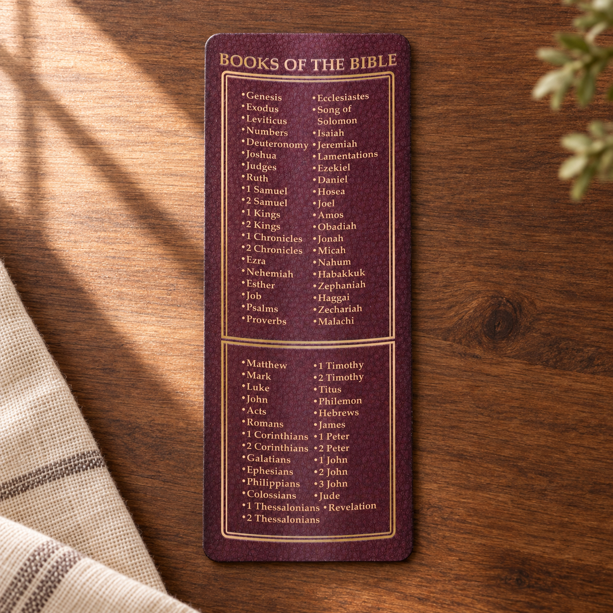 Books of the Bible Bookcard Bookmark — view 1