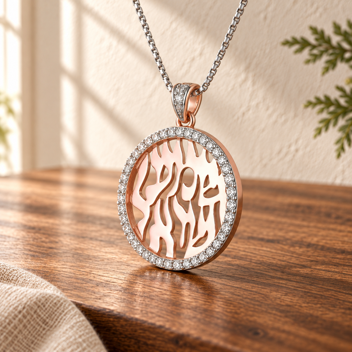 Shema Star of David Pendant Necklace — Sterling Silver — view 2