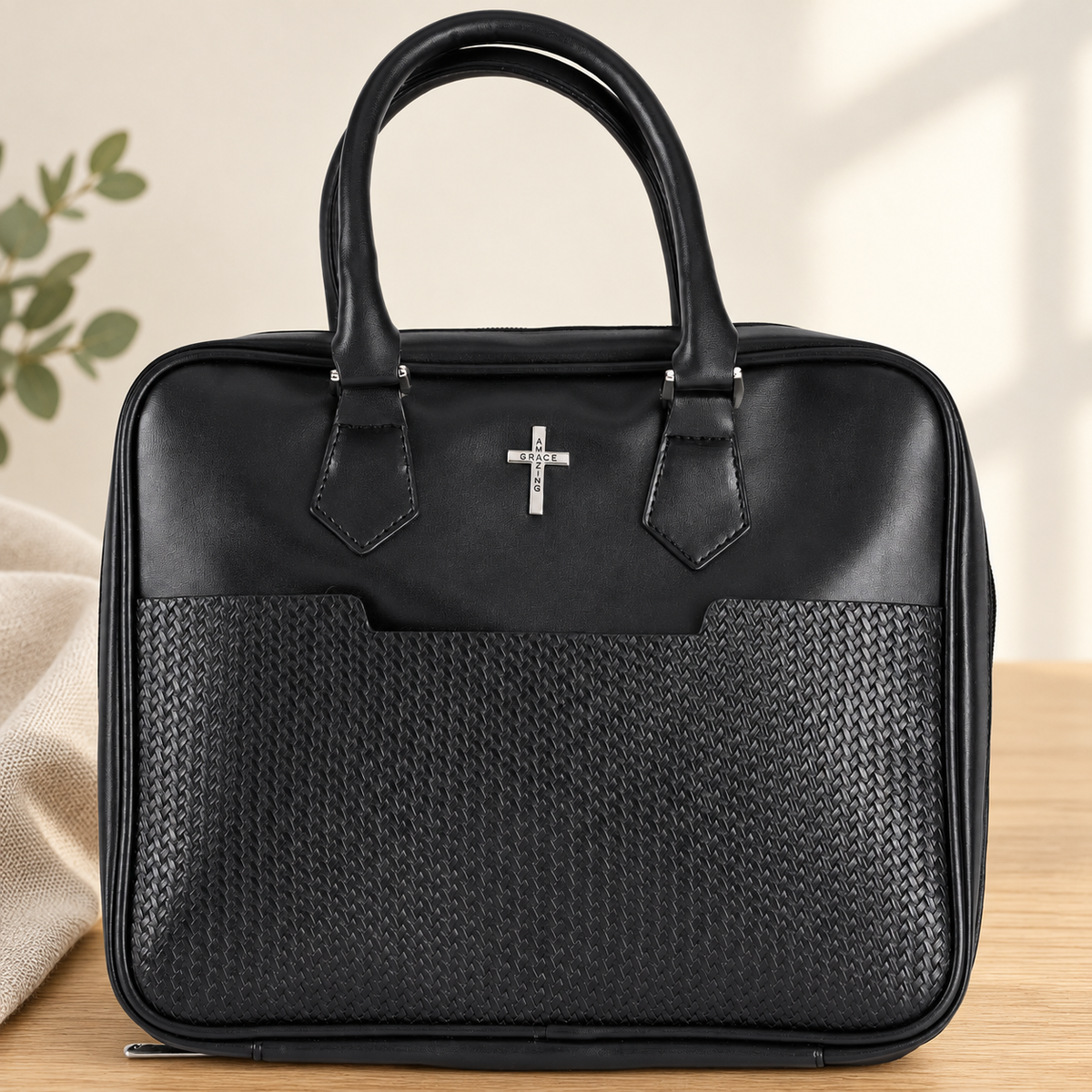 Psalm & Cedar — Bible Cover: Amazing Grace — Black, XX-Large — exact supplier-reference hero