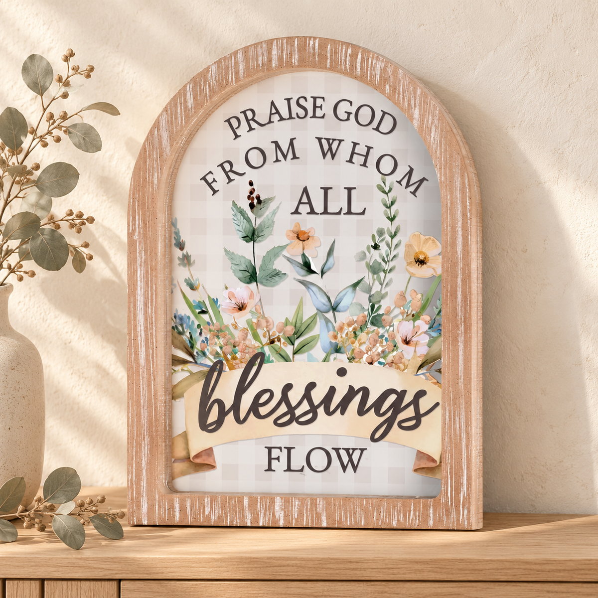 Psalm & Cedar | Framed Arch Praise God From Whom All Blessings Flow 9x13