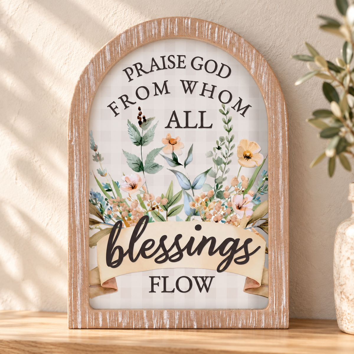 Psalm & Cedar | Framed Arch Praise God From Whom All Blessings Flow 9x13