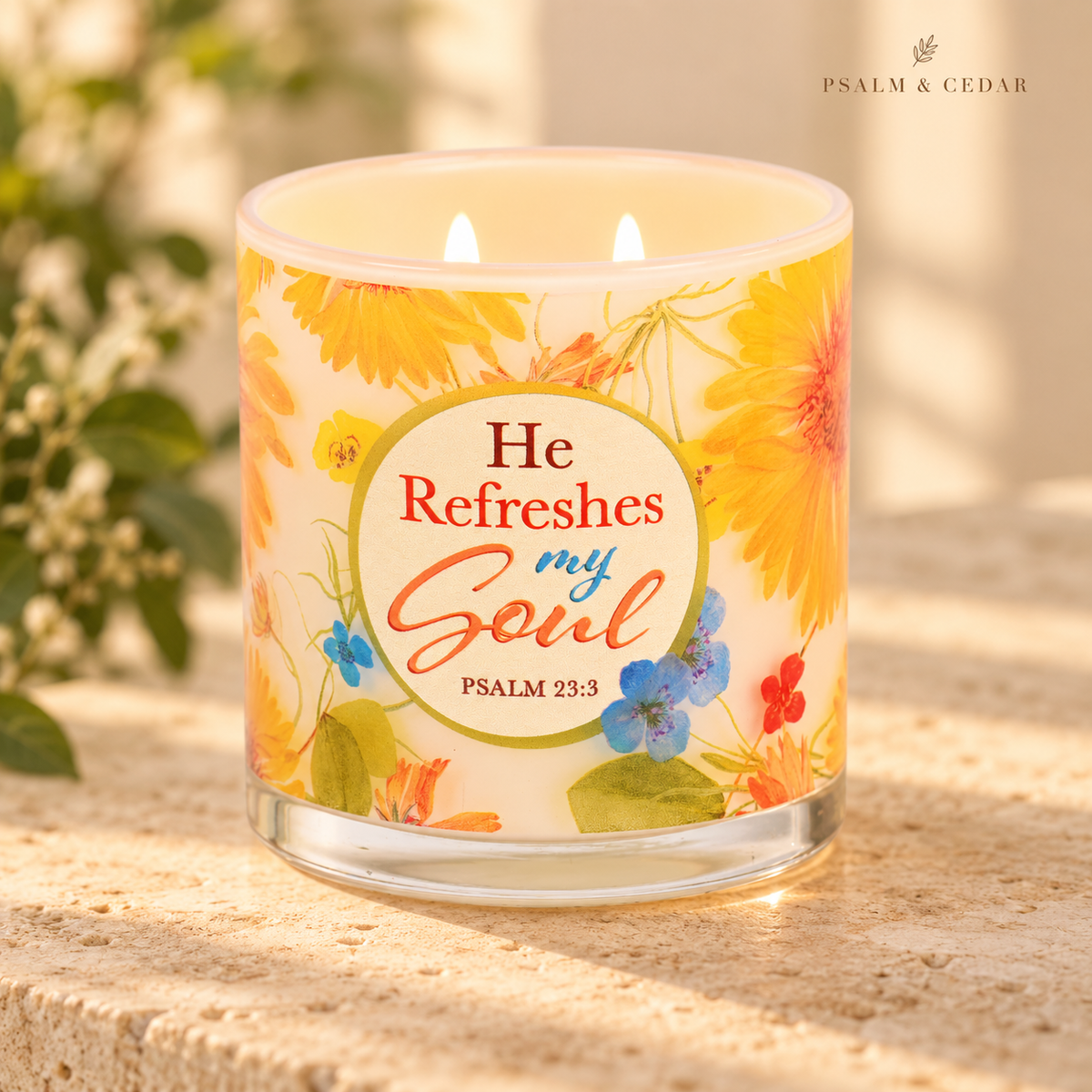 Psalm & Cedar — He Refreshes My Soul candle