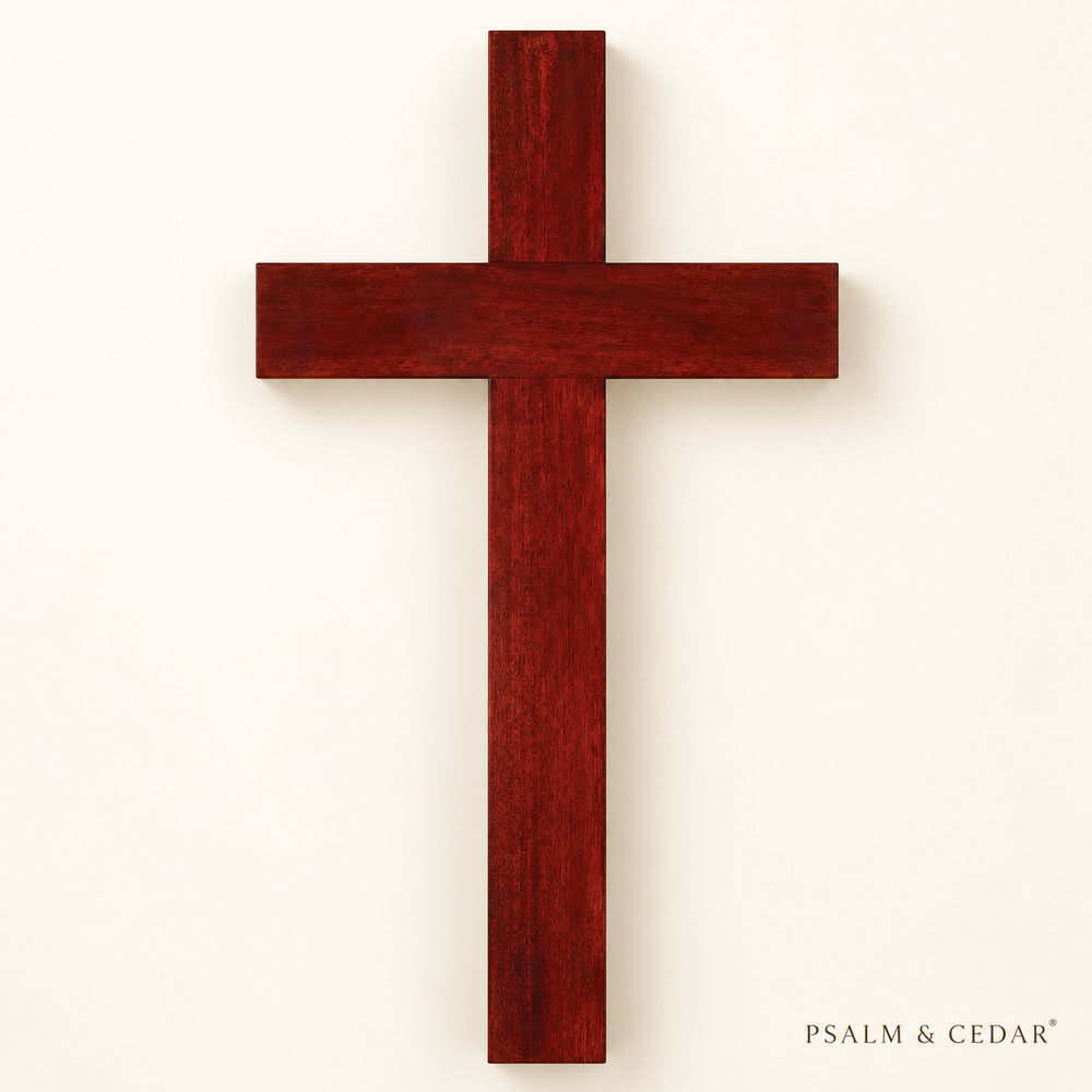 Psalm & Cedar — Mahogany Decorative Wall Cross