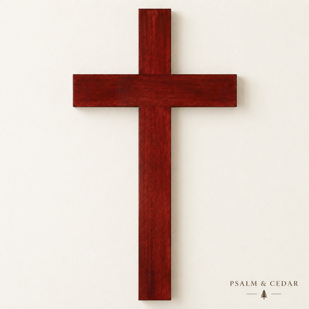 Psalm & Cedar — Mahogany Decorative Wall Cross