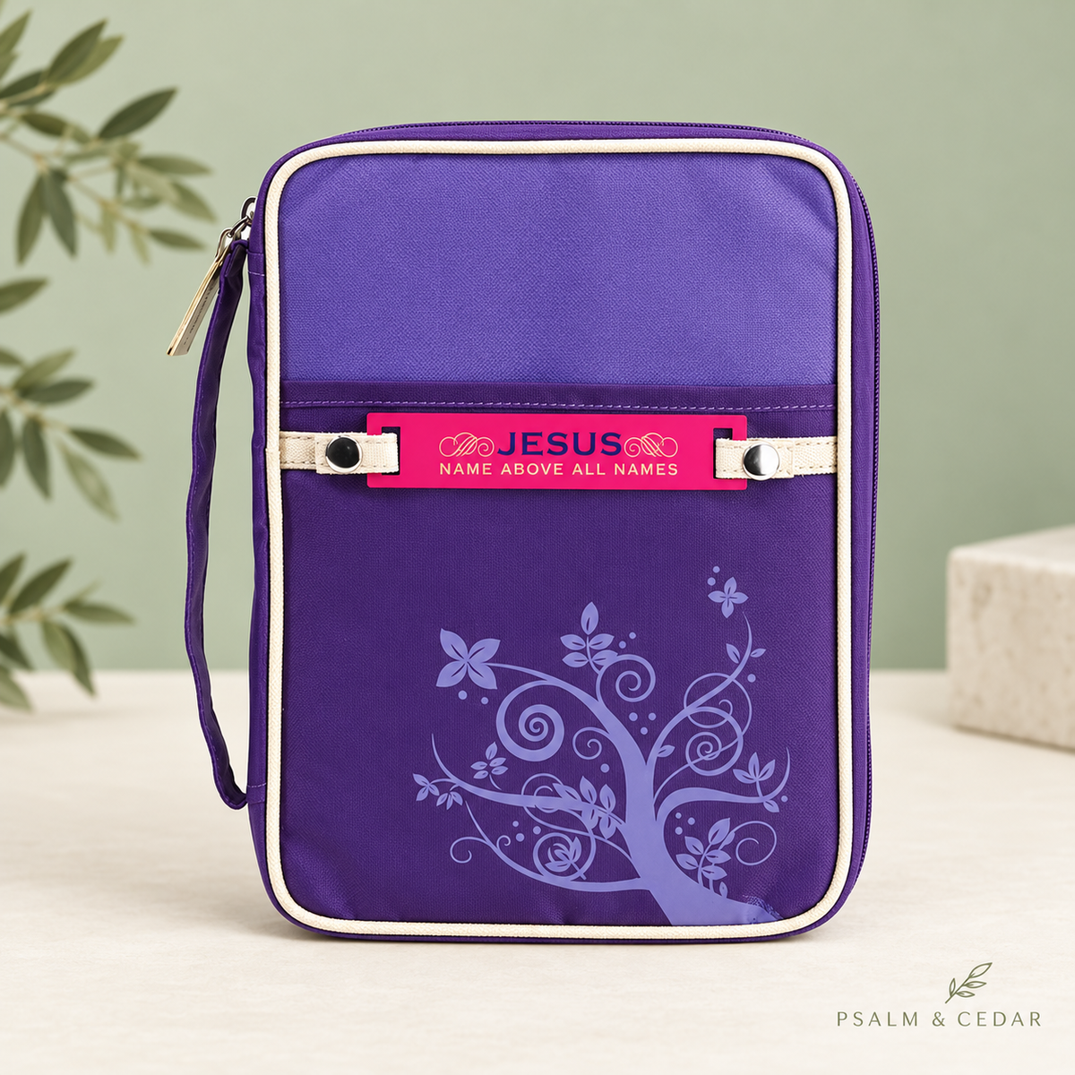 Psalm & Cedar — Purple Changeable Tag Bible Cover